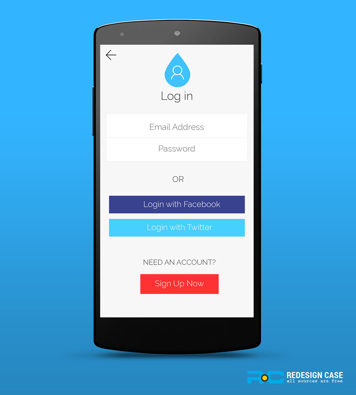 Download Flat Login Material Design Ui Mockup