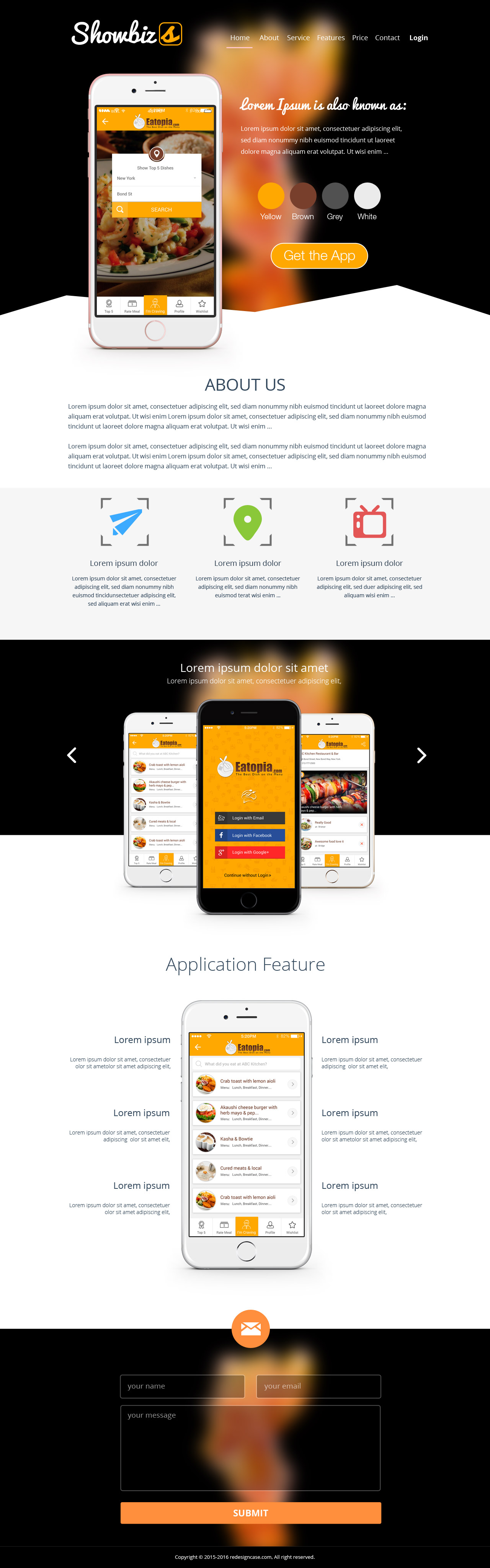 Download Responsive Mobile App Landing Page Template PSD Mockup Templates