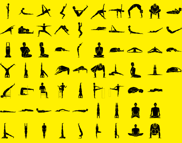 Big Yoga Poses Asanas Icons Set. Rainbow Colors. All Asanas. 100 Poses  Stock Vector - Illustration of icon, gymnastics: 249675118