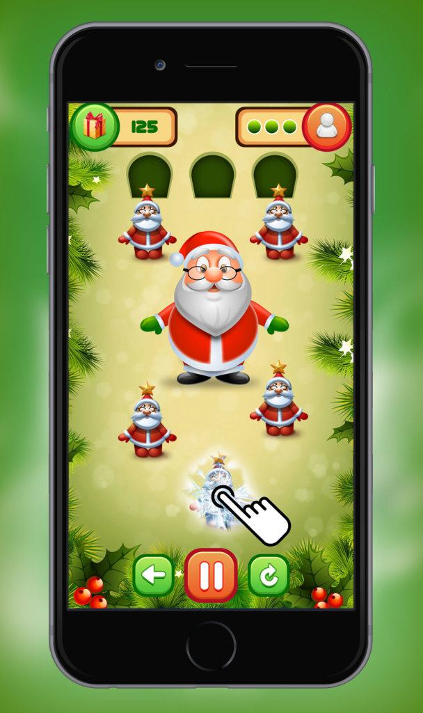 Christmas Game App PSD for Mobile UI