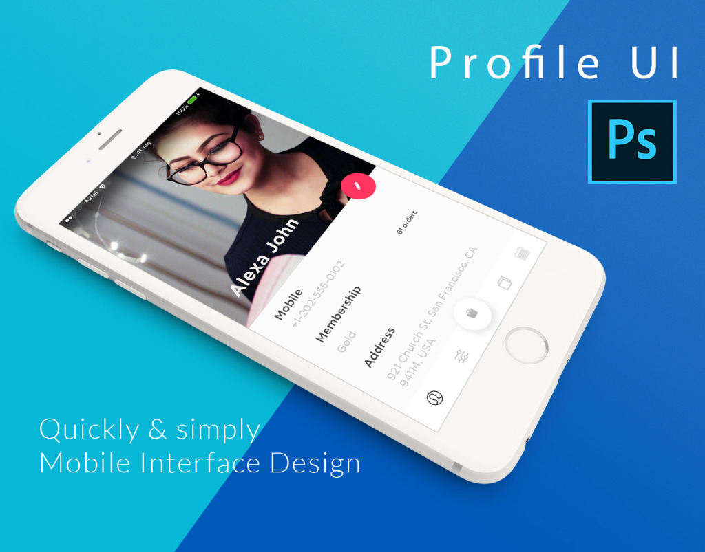 user profile ui mobile app