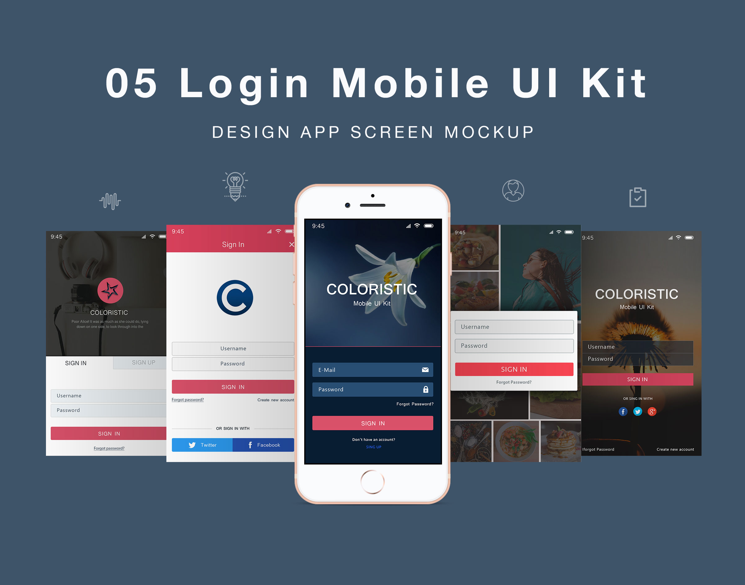 Mobile Login App Ui Design Psd Free Download