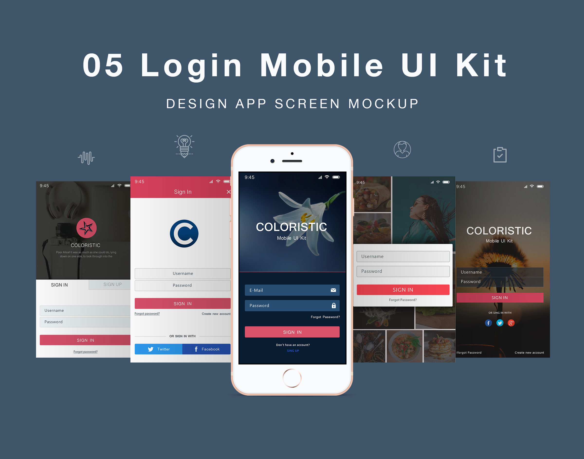 Mobile sign up app  ui design  psd