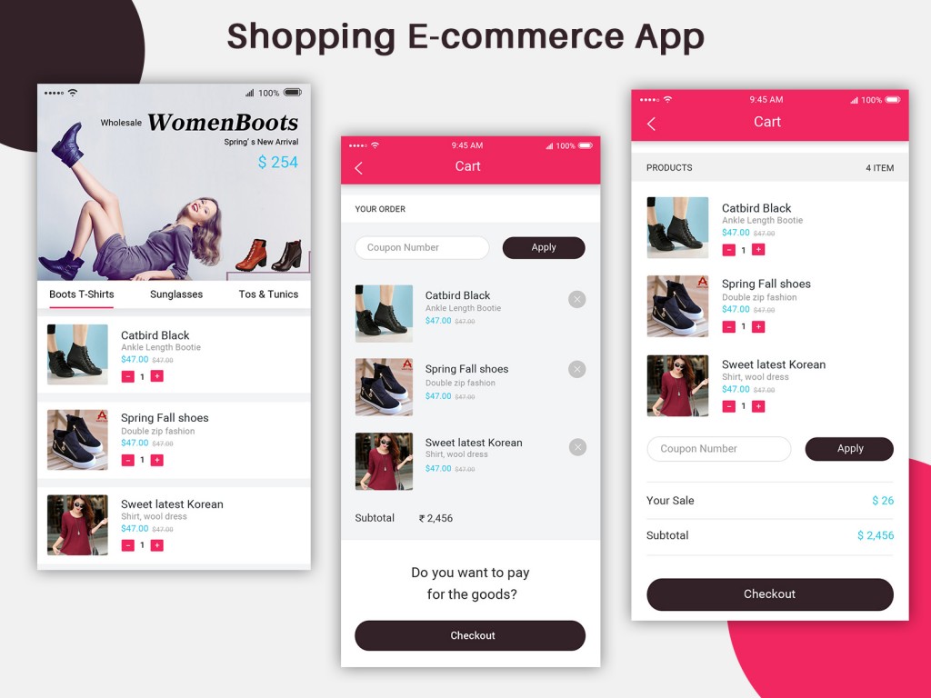 E-Commerce mobile app ui design psd free download