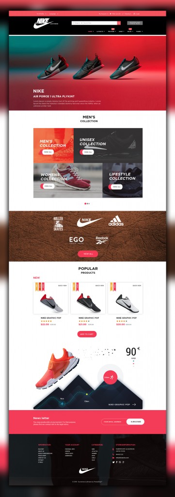 New Adidas landing page for E-Commerce