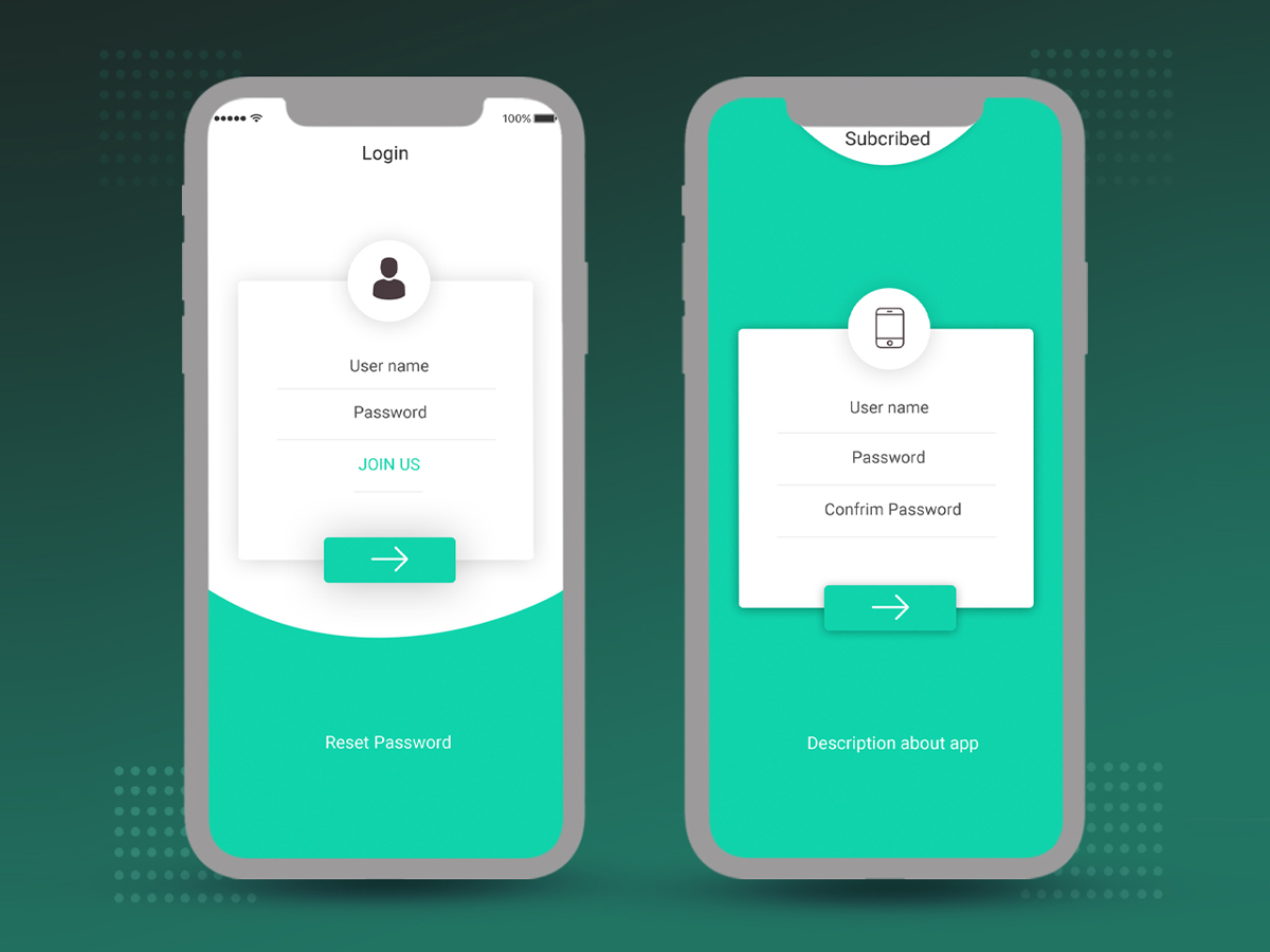 Login sign up mobile Ui design