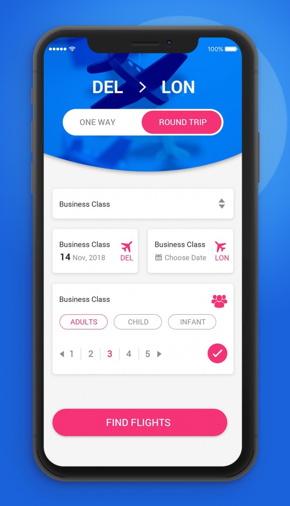 New Flight Booking App Calendar PSD