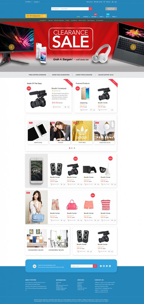 E-commerce Home page design PSD