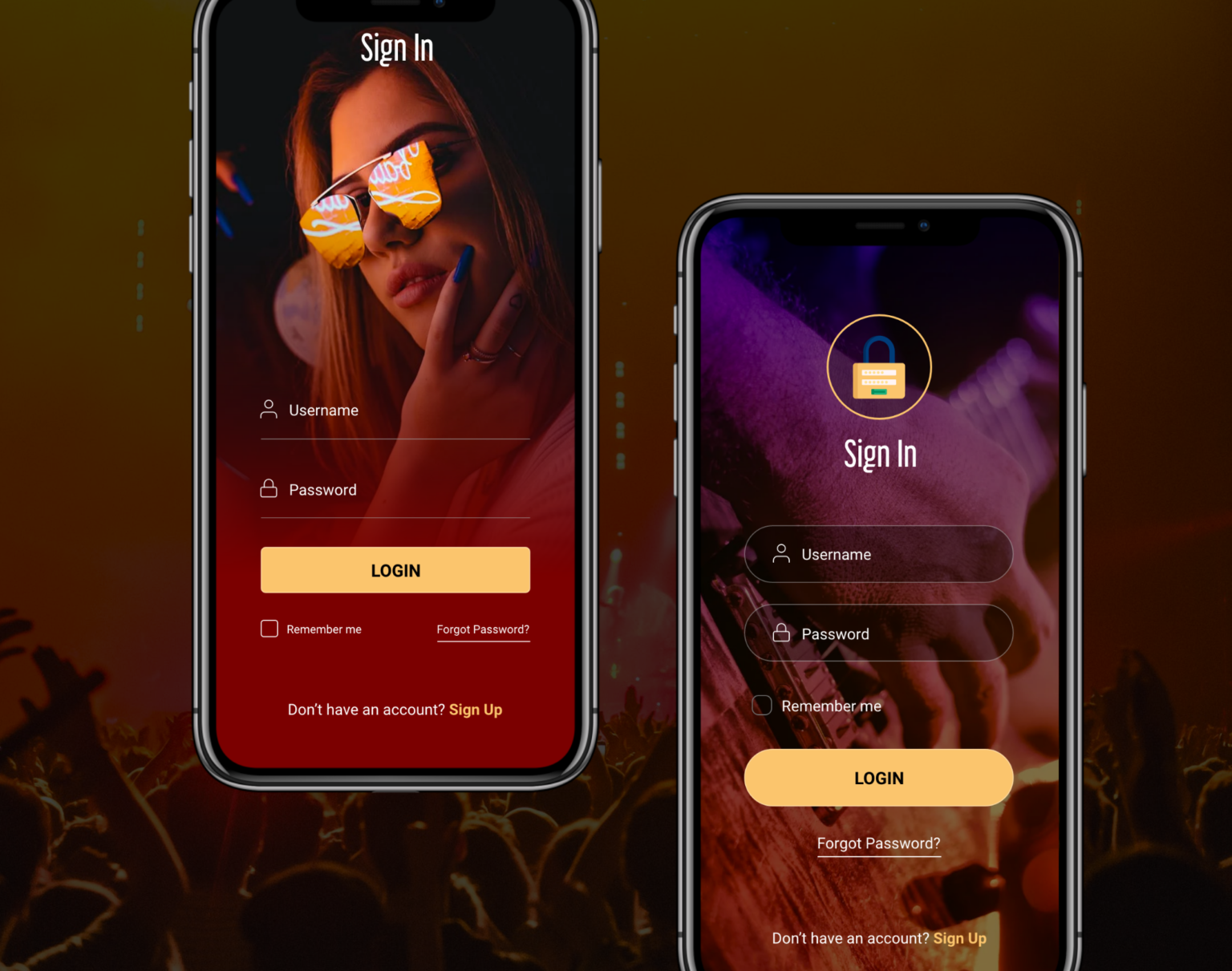 Music App Login Screen Concept - PSD for Website, Mobile App UI by ...