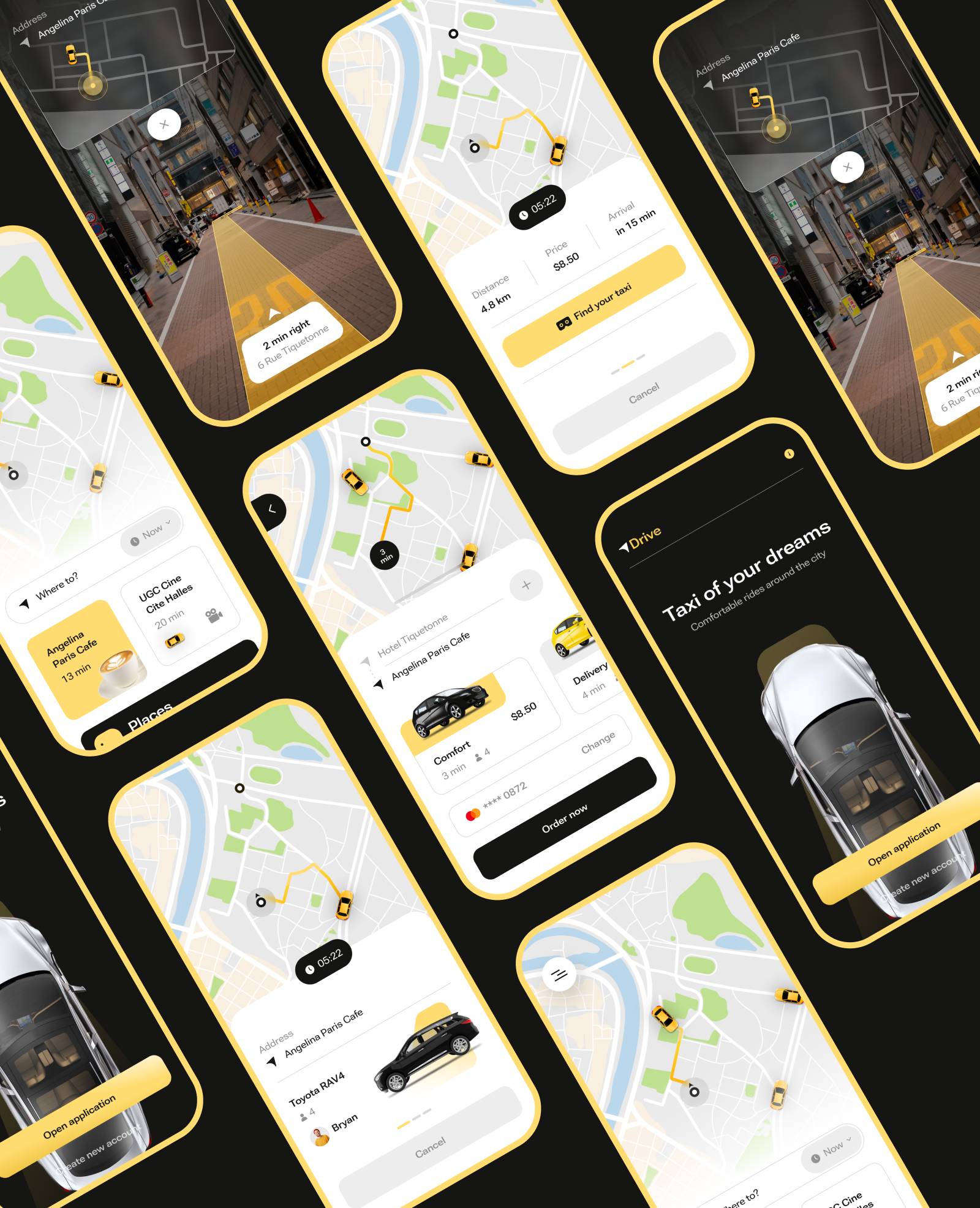 Taxi mobile app design